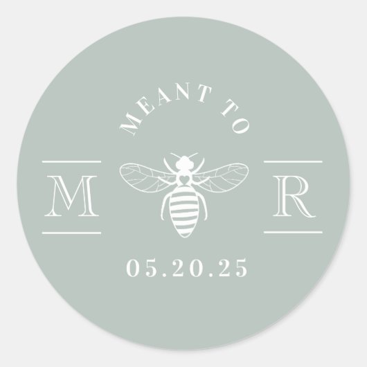 Elegant Meant to Bee Honey Gastgeschenk Hochzeit S Runder Aufkleber (Vorderseite)