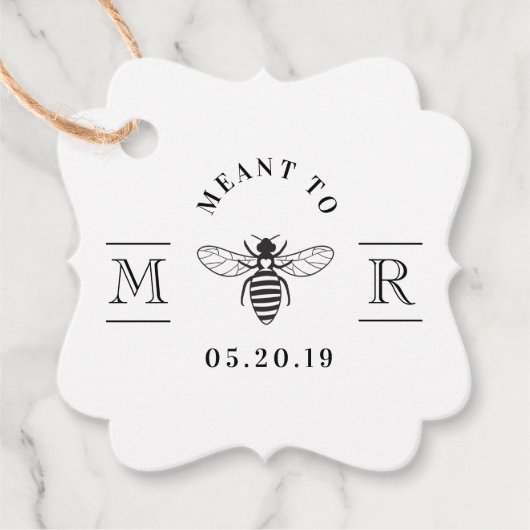 Elegant Meant to Bee Honey Wedding Kraft Geschenkanhänger (Vorderseite)
