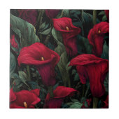 Elegant Mediterranean Calle Lilies Tiles  Fliese (Vorderseite)