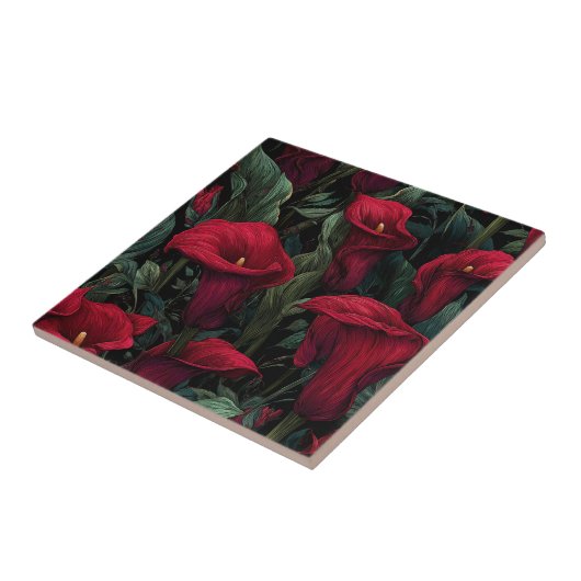 Elegant Mediterranean Calle Lilies Tiles  Fliese (Seite)