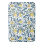 Elegant Mediterranean Lemon Botanical Navy Badematte (Vorderseite Vertikal)