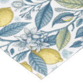 Elegant Mediterranean Lemon Botanical Navy Tischdecke (Schrägansicht)