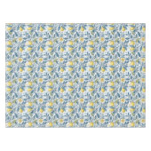 Elegant Mediterranean Lemon Botanical Navy Tischdecke (Vorderseite (Horizontal))