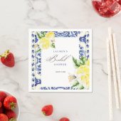 Elegant Mediterranean Lemon Floral Bridal Shower Serviette (Beispiel)