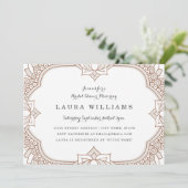 Elegant Mehndi Brautparty Einladung (Stehend Vorderseite)