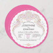 Elegant Mehndi Design Hochzeit Einladung (Vorne/Hinten)