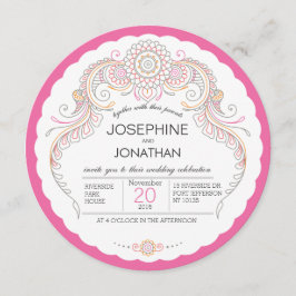 Elegant Mehndi Design Hochzeit Einladung