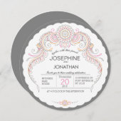 Elegant Mehndi Design Hochzeit Einladung (Vorne/Hinten)