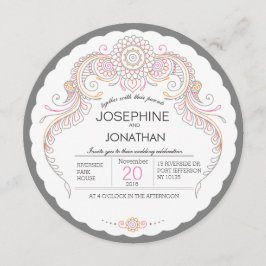 Elegant Mehndi Design Hochzeit Einladung