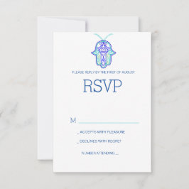 Elegant Mehndi Design Hochzeit RSVP Karte Marine
