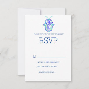 Elegant Mehndi Design Hochzeit RSVP Karte Marine