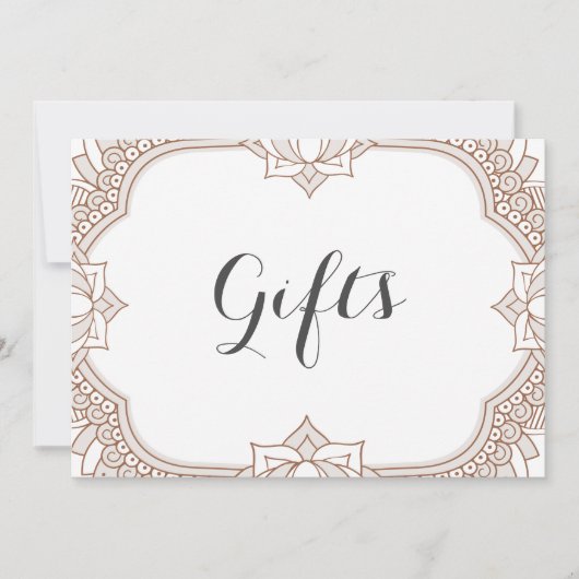 Elegant Mehndi Gifts Sign (Vorderseite)