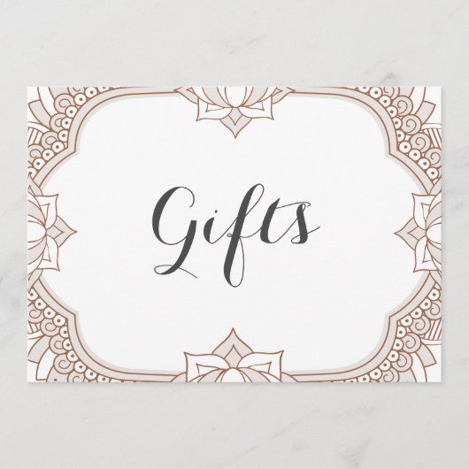 Elegant Mehndi Gifts Sign (Vorderseite)