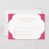 Elegant Mehndi uAwg RSVP Karte (Vorderseite)