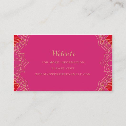 Elegant Mehndi Website Cards Visitenkarte (Rückseite)
