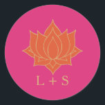 Elegant Mehndi Wedding Classic Round Sticker<br><div class="desc">Henna inspiriert Hochzeitsdesign in Rosa,  Orange und Gold. Für passende Rsvp-Karten,  Einladungen,  Einfügungen,  Porto und andere passende Artikel klicken Sie auf den unten stehenden Link,  um die gesamte Elegant Mehndi Collection anzuzeigen.</div>