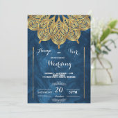 Elegant Mehndi Wedding Einladung (Stehend Vorderseite)