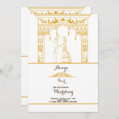 Elegant Mehndi Wedding Einladung (Vorne/Hinten)