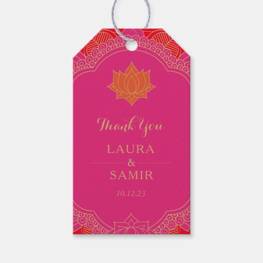 Elegant Mehndi Wedding Gift Tags Geschenkanhänger (Vorderseite)