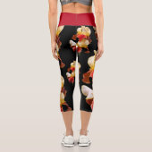 Elegant, mehrfarbig, gebärdet Iris Germanica Capri Leggings (Rückseite)