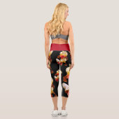 Elegant, mehrfarbig, gebärdet Iris Germanica Capri Leggings (Rückseite)
