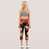 Elegant, mehrfarbig, gebärdet Iris Germanica Capri Leggings (Vorderseite)