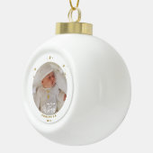 Elegant Mein erstes Weihnachtsjunges Foto Keramik Kugel-Ornament (Rechts)