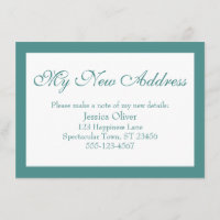 Elegant meine neue Adresse grenzt Aquamarin und we