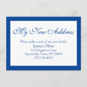 Elegant meine neue Adresse in Dark Blue & White Begleitkarte (Vorderseite)