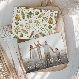 Elegant Mele Kalikimaka Tropisches Foto Weihnachte Feiertagskarte