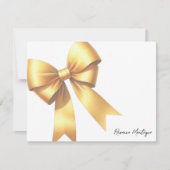 Elegant Mellow Yellow Bow Stationery Note Card Mitteilungskarte (Vorderseite)
