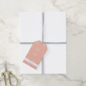 Elegant Melon Pink Boho Blätter Muster Geschenkanhänger (Mit Garn)