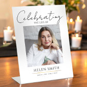 Elegant Memorial Photo Display | Minimalist Sockelschild