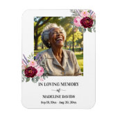 Elegant Memorial Photo Floral Magnet (Vertikal)