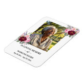 Elegant Memorial Photo Floral Magnet (Linke Seite)