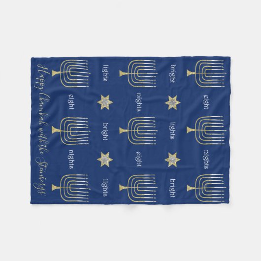 Elegant Menorahs Fleece Blanket (Vorderseite (Horizontal))