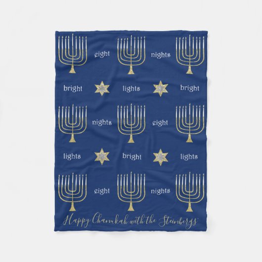 Elegant Menorahs Fleece Blanket (Vorderseite)