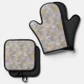 Elegant Menorahs Oven Mitt & Pot Holder Set (Vorderseite/Rückseite)