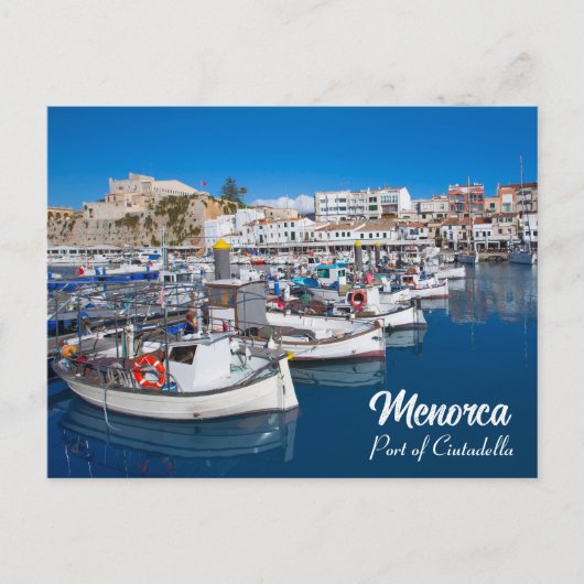 Elegant Menorca Hafen von Ciutadella Postkarte (Vorderseite)
