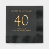 Elegant Mens 40. Geburtstag Party Servietten Mit Folie (Vorderseite)