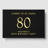 Elegant Mens 80. Geburtstagsparty Gästebuch (Vorderseite)