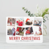 Elegant Mercury Custom Foto Collage Feiertagskarte (Stehend Vorderseite)