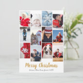 Elegant Mercury Custom Foto Collage Feiertagskarte (Stehend Vorderseite)