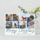 Elegant Mercury Custom Foto Collage Feiertagskarte (Stehend Vorderseite)
