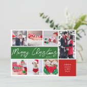 Elegant Mercury Custom Foto Collage Feiertagskarte (Stehend Vorderseite)
