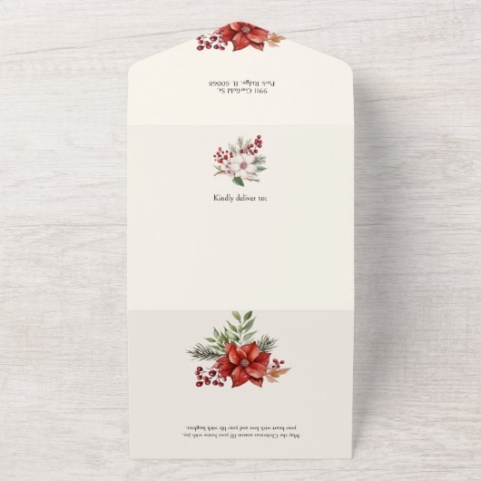 Elegant Mercury Floral Gold Arch 2-Foto All In One Einladung (Außenbereich)