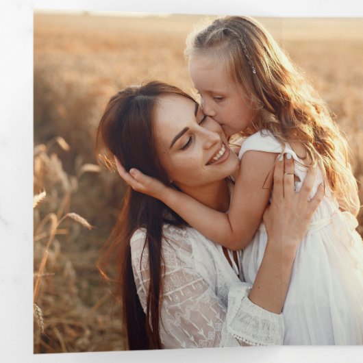 Elegant Mercury Floral Gold Arch 2-Foto Dreifach Gefaltete Karte (Innen Erste Seite)