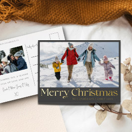 Elegant Mercury Gold Foil & Foto Folien Feiertagspostkarte