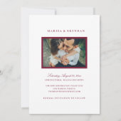 Elegant Merlot Red Wedding Foto Save The Date (Rückseite)