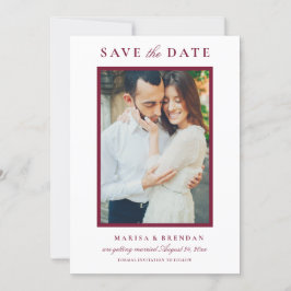 Elegant Merlot Red Wedding Foto Save The Date